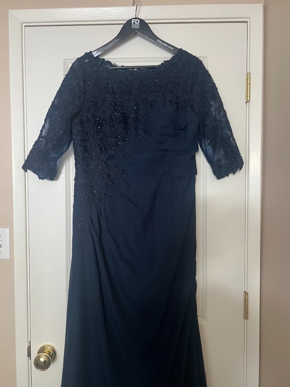 JJ's House Belen - A-line Sequins Lace formal evening gown 3/4 sleeve